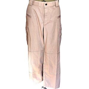 Men's 5.1.1 Gorpcore utility cargo khaki wide leg snap button zip pants 40x36